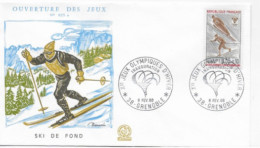 Enveloppe Premier Jour- Xe Jeux Olympiques D'Hiver- SAUT 27 Janv 1968 Grenoble (38) F.D.C. 625 A N°1543 - 1960-1969