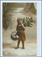 X1V14/ Weihnachten Mädchen Mit Tannenbaum Foto AK 1912 - Otros & Sin Clasificación