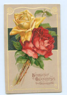 Y8690/ Geburtstag Blumen Rosen 1911 Litho Prägedruck AK - Birthday