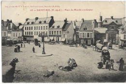 Saint Pol Place Du Marche Aux Grains En 1911 - Saint Pol Sur Ternoise