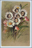 W3V39/ Kinder Künstler AK Köpfe In Blüten Fanatasy 1911 - Mailick, Alfred