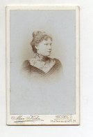 Y7005/ CDV Foto Junge Frau  Atelier Max Kühn, Kiel Ca.1900 - Autres & Non Classés