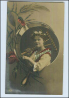 W7P87/ Junge Frau Bei Der Ernte Fotomontage Foto AK 1909 - Photographie