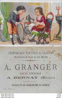 CHROMOS. Chaussures Cousues Et Clouées A. GRANGER (Bernay)  Femme Cousant à La Machine...S4124 - Andere & Zonder Classificatie