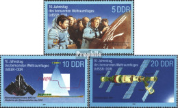 DDR 3170-3172 (kompl.Ausg.) Postfrisch 1988 Weltraumflug - Ungebraucht