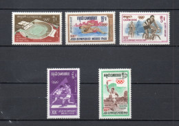 CAMBODGE  N° 208 à 212   NEUFS SANS CHARNIERE   COTE  6.00€     JEUX OLYMPIQUES MEXICO SPORT - Cambodia