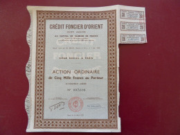 ACTION ORDINAIRE DU  CREDIT FONCIER D'ORIENT - Bank & Insurance