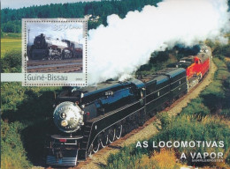 Guinea-Bissau Miniature Sheet 433 (complete. Issue) Unmounted Mint / Never Hinged 2003 Steam Locomotives - Guinea-Bissau