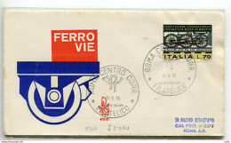 Italia FDC Venetia 1975 Ferrovie  Viaggiata  Per L'Italia - FDC