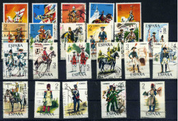 España - Lote De Sellos De Uniformes Militares (1973-1976) - Used Stamps