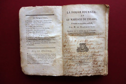 La Folle Journee Ou Le Mariage De Figaro M. De Beaumarchais Ruault 1785 Teatro - Non Classés