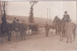 CHASSE A COURE -   Réunion De Chasseurs Avec Chevaux Et Chiens Carte Photo - Jagd