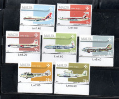 MALTA 1984 AIR MAIL POSTA AEREA AIRMALTA LINES BOEING 737 COMPAGNIA AEREA COMPLETE SET SERIE COMPLETA MNH - Malte