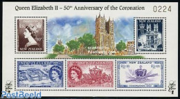 New Zealand 2003 Golden Coronation S/s, Limited Edition, Mint NH, History - Transport - Kings & Queens (Royalty) - Coa.. - Neufs