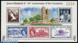 New Zealand 2003 Golden Coronation S/s, Limited Edition, Mint NH, History - Transport - Kings & Queens (Royalty) - Coa.. - Ongebruikt