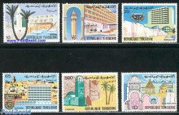 Tunisia 1975 Cities 6v, Mint NH, Transport - Ships And Boats - Art - Architecture - Barche