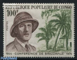 Congo Republic 1974 Brazzaville Conference, Charles De Gaulle 1v, Mint NH, History - Nature - Politicians - Trees & Fo.. - Rotary, Club Leones