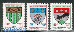 Gabon 1973 City Arms 3v, Mint NH, History - Coat Of Arms - Unused Stamps