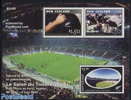 New Zealand 2004 Salon Du Timbre S/s, Mint NH, Sport - Rugby - Philately - Nuevos