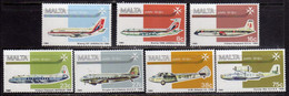 MALTA 1984 AIR MAIL POSTA AEREA AIRMALTA LINES BOEING 737 COMPAGNIA AEREA COMPLETE SET SERIE COMPLETA MNH - Malte