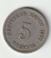 DEUTSCHES REICH 1902 G: 5 Pfennig, KM 11 - 5 Pfennig