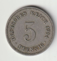 DEUTSCHES REICH 1904 A: 5 Pfennig, KM 11 - 5 Pfennig