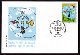 Macedonia 2001 Dialog Among Civilization Dialogue Joint Issue, FDC - Macédoine Du Nord