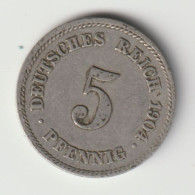 DEUTSCHES REICH 1904 E: 5 Pfennig, KM 11 - 5 Pfennig