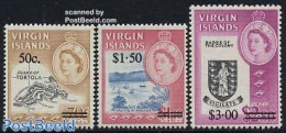 Virgin Islands 1966 Definitives, Overprints 3v, Mint NH, History - Transport - Various - Coat Of Arms - Ships And Boat.. - Ships