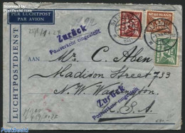 Netherlands 1941 Letter From Sittard To USA, Returned Due To Broken Postal Connection, Postal History, History - World.. - Cartas & Documentos