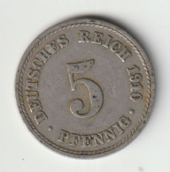 DEUTSCHES REICH 1910 A: 5 Pfennig, KM 11 - 5 Pfennig