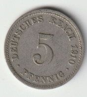 DEUTSCHES REICH 1910 D: 5 Pfennig, KM 11 - 5 Pfennig