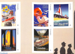 Canada 2022 Vintage Travel Posters 5v S-a, Mint NH, Transport - Various - Railways - Lighthouses & Safety At Sea - Art.. - Nuevos