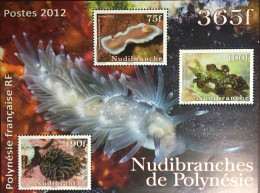 French Polynesia 2012 Nudibranchs Marine Life Sheetlet MNH - Vie Marine