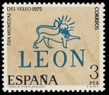 España 1975 Edifil 2261 Sello ** Dia Mundial Del Sello Leon Matasellos Michel 2153 Yvert 1905 Spain Stamp Timbre Espagne - Ungebraucht