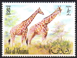 Ras Al Khaïma - 1v - MNH - Giraffes Giraffe Girafes Giraffen Girafe Giraffe Jirafa Jirafas - Mammals - Fauna Animals - Giraffes