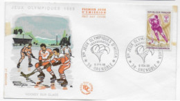 Enveloppe Premier Jour- Xe Jeux Olympiques D'Hiver- Inauguration HOCKEY Sur GLACE 6 Févr 1968 Grenoble (38) F.D.C.n°1544 - 1960-1969