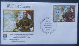 Enveloppe Premier Jour Wallis & Futuna 1992 Timbre Poste Aérienne Christophe Colomb Armoiries Carte N° 173 - FDC