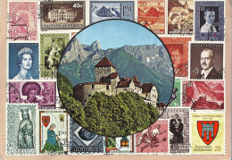 *CPM - LIENCHTENSTEIN -  VADUZ - Chateau - Timbres - Liechtenstein