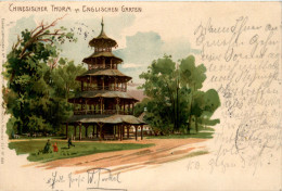 München - Chinesischer Turm - Litho - Muenchen