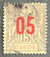 FRAGA0068U5 - Mythology - Surcharged 5 C Over 15 C Used Stamp - Gabon - 1912 - Oblitérés