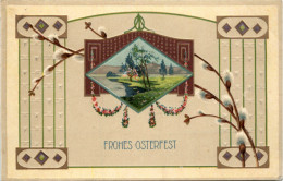 Ostern - Prägekarte - Jugendstil - Ostern