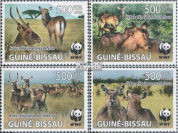 Guinea-Bissau 3919-3922 (kompl. Ausgabe) Postfrisch 2008 WWF: Defassa-Wasserbock - Guinea-Bissau