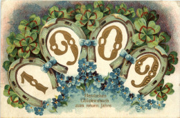 Neujahr - Jahreszahl 1909 - Prägekarte - Neujahr