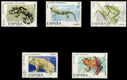 España 1975 Edifil 2272/6 Sellos ** V Fauna Hispánica (Salamandra Salamandra), Triton (Triturus Marmoratus), Ranita De S - Ongebruikt