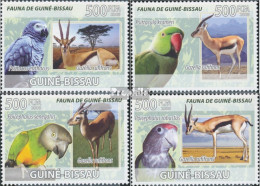 Guinea-Bissau 3808-3811 (kompl. Ausgabe) Postfrisch 2008 Gazellen, Papageien - Guinée-Bissau