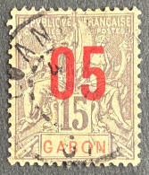 FRAGA0068U7 - Mythology - Surcharged 5 C Over 15 C Used Stamp - Gabon - 1912 - Oblitérés