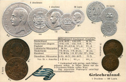 Griechenland - Geld Auf Ansichtskarte - Prägekarte - Grecia