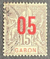 FRAGA0068U8 - Mythology - Surcharged 5 C Over 15 C Used Stamp - Gabon - 1912 - Usati