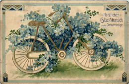 Geburtstag - Fahrrad - Prägekarte - Birthday